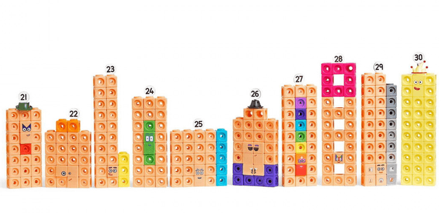 Joc educativ - MathLink Cubes Set de activitati - Numberblocks de la 21-30 | Hand2Mind