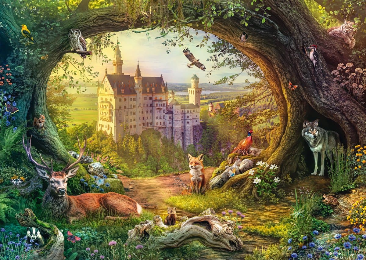 Puzzle 1000 piese - Castel de basm si magia padurii | Schmidt