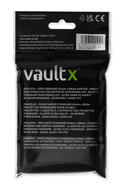 Set 100 folii protectie cartonase - Exact Fit - Vault X | Vault X