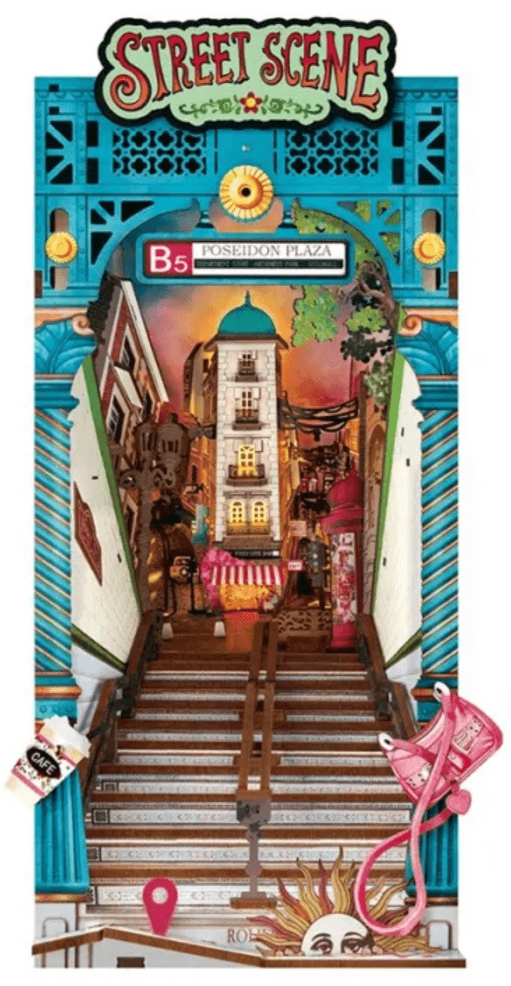 Book Nook. Puzzle 3D 196 piese - Wonderland Street Scene | Robotime