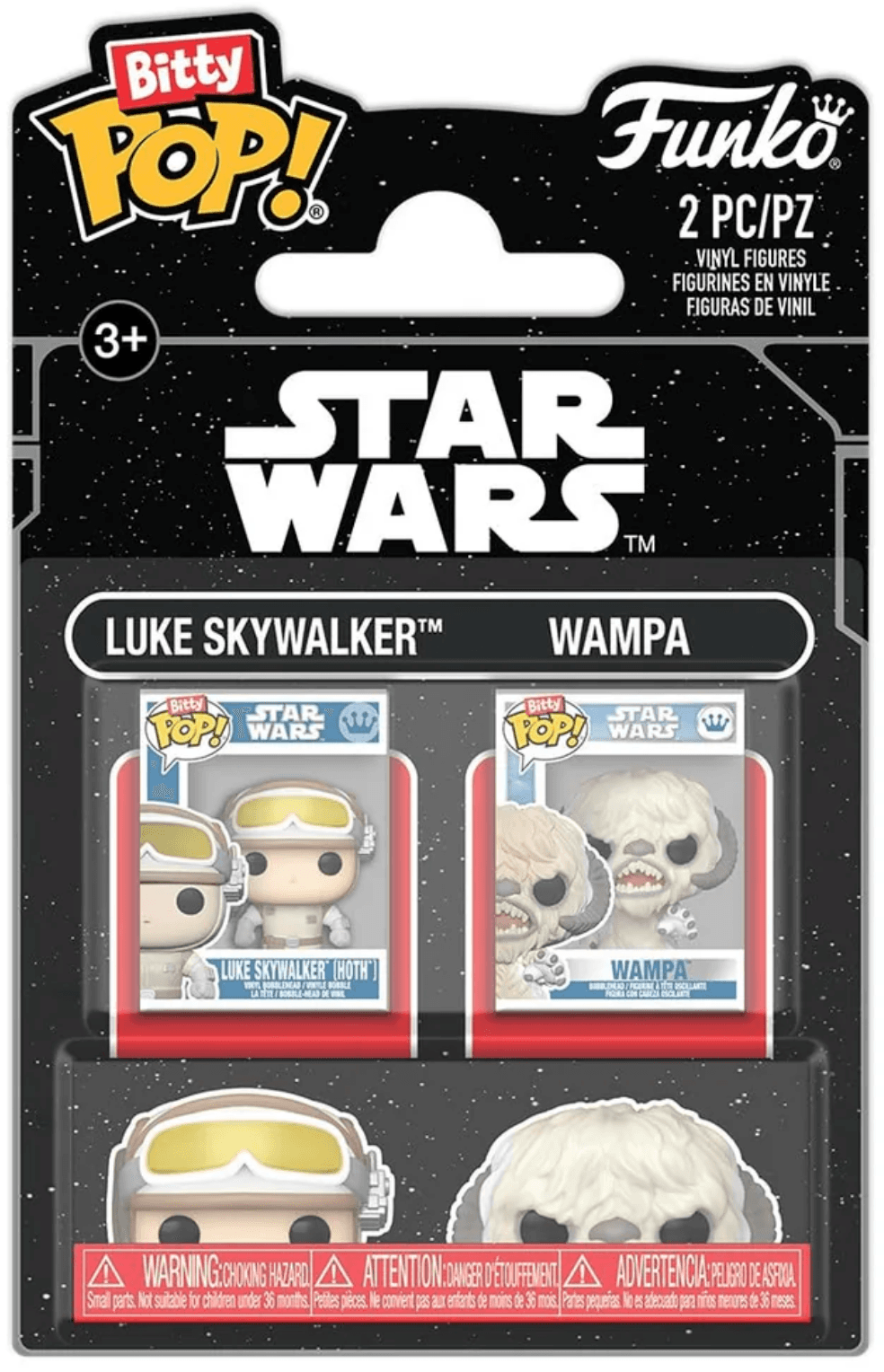 Set 2 figurine Luke Skywalker & Wampa - Star Wars - Bitty Pop! - Funko | Funko
