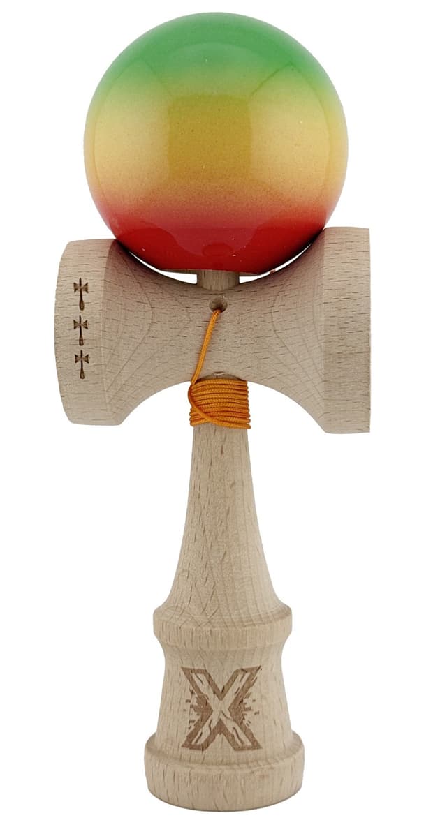 Jucarie de indemanare - Kendama X (Verde/Galben/Rosu) | X