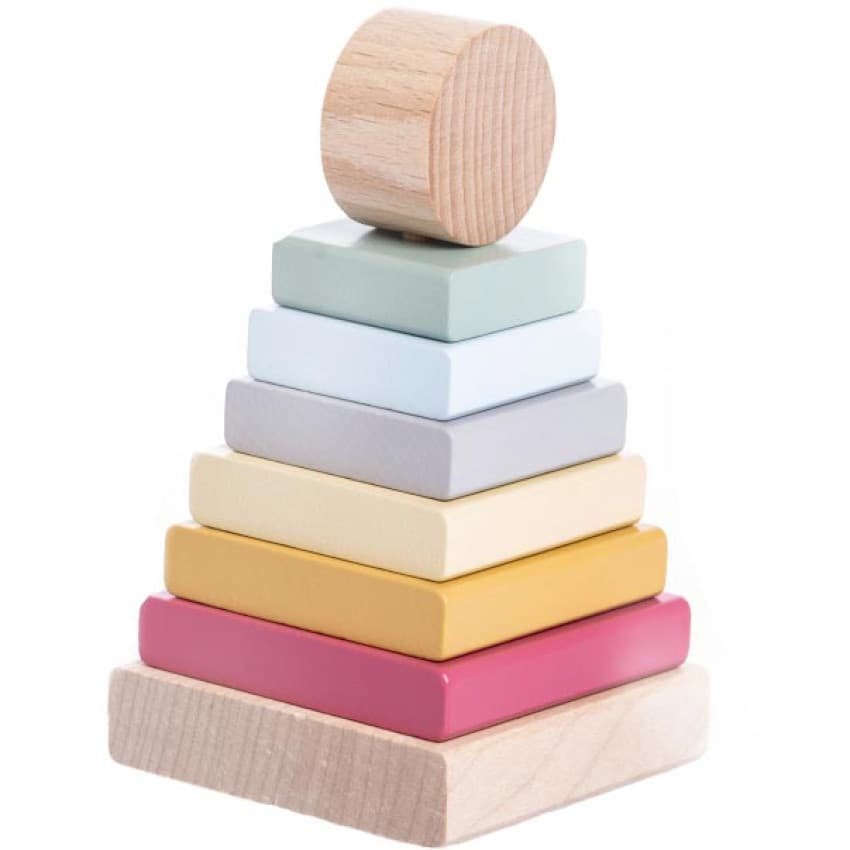 Jucarie din lemn - Pastel - Piramida culorilor | Cubika