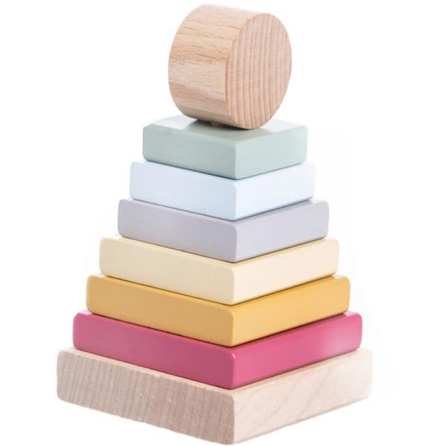 Jucarie din lemn - Pastel - Piramida culorilor | Cubika