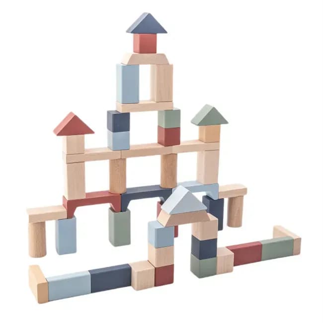 Set de 50 piese de constructie - Pastel | Cubika