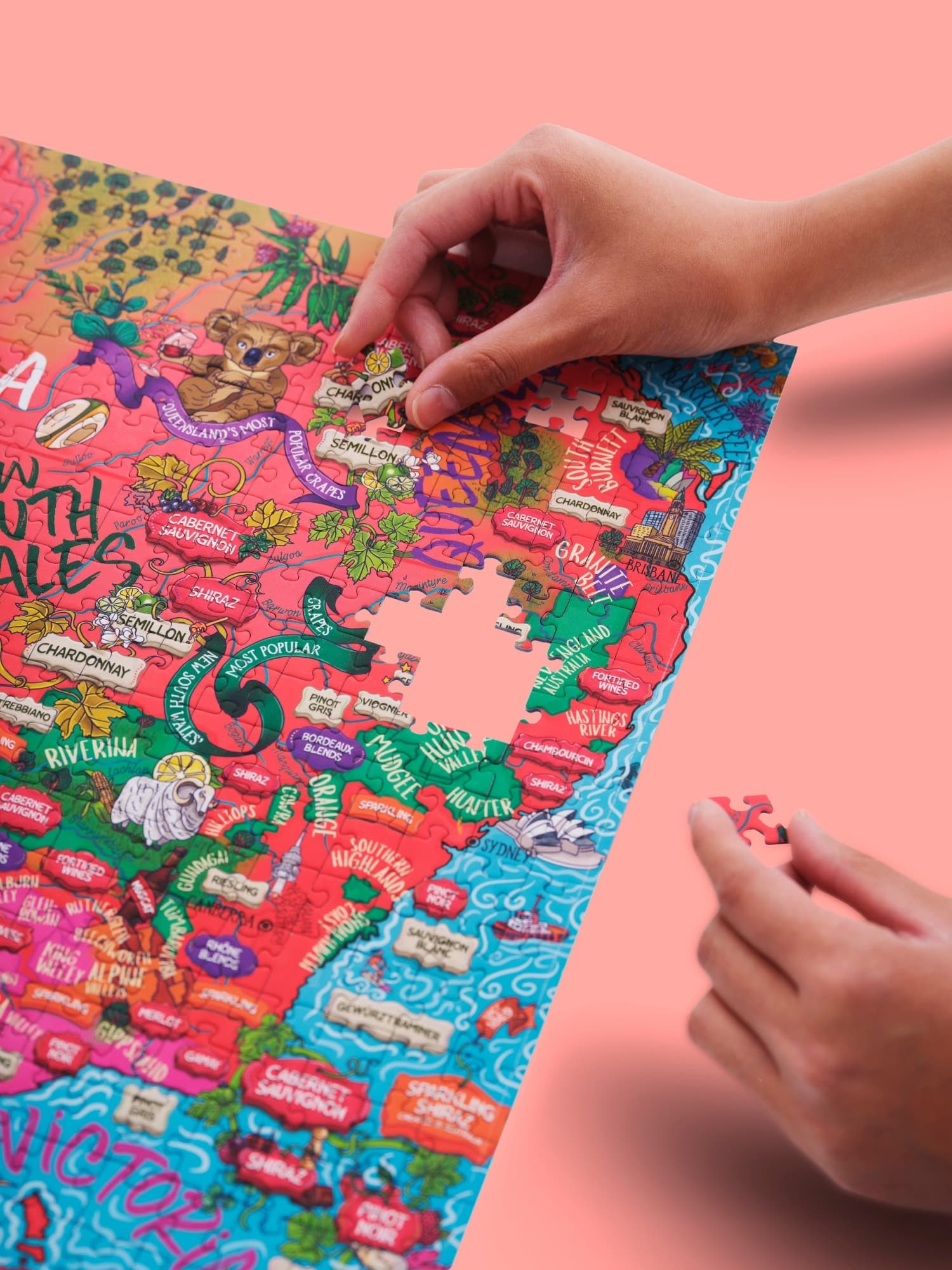 Puzzle clasic 1000 piese - Harta Australiei | Water & Wines