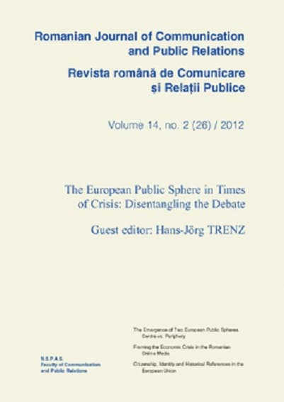 Romanian Journal of Communication and Public Relations / Revista romana de comunicare si relatii publice nr. 26 / 2012 |