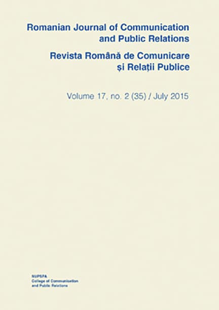 Romanian Journal of Communication and Public Relations / Revista romana de comunicare si relatii publice - nr. 35 / 2015 |