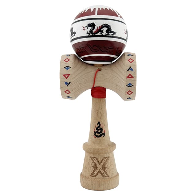 Jucarie de indemanare - Kendama X Dragon, Rosu inchis/Alb | X