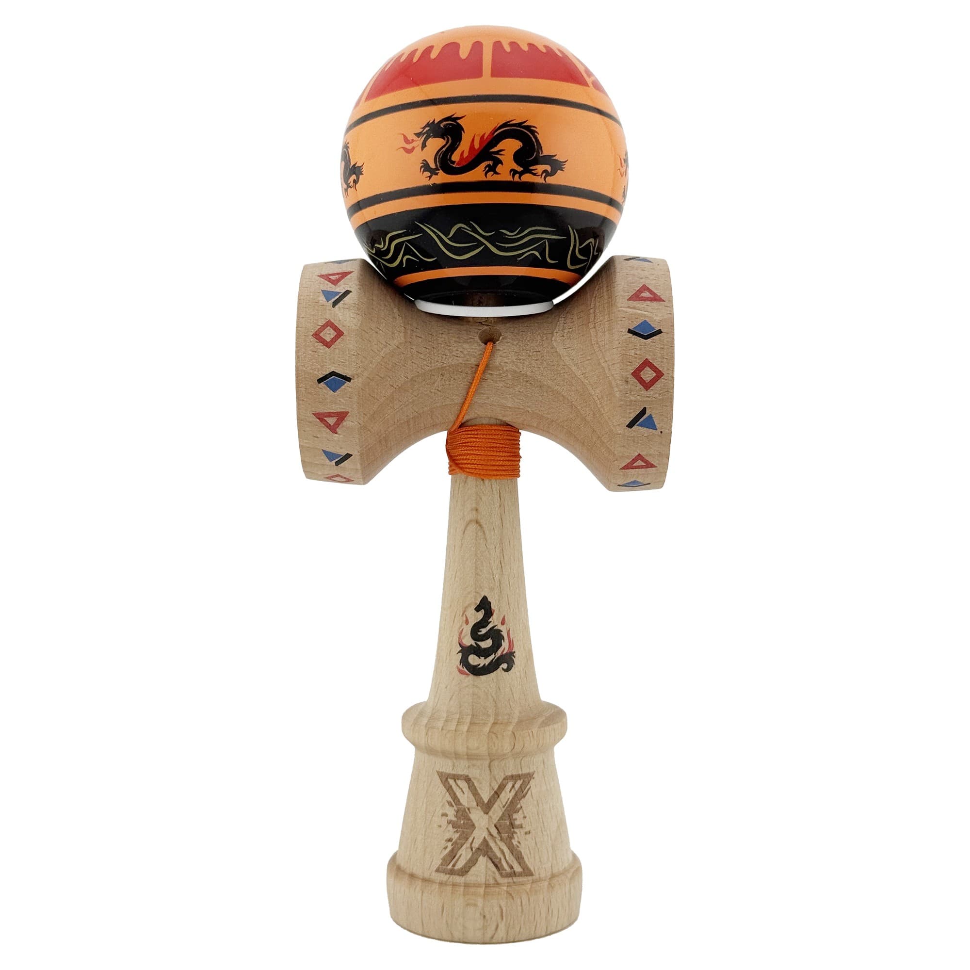 Jucarie de indemanare - Kendama X Dragon, Portocaliu/Negru | X