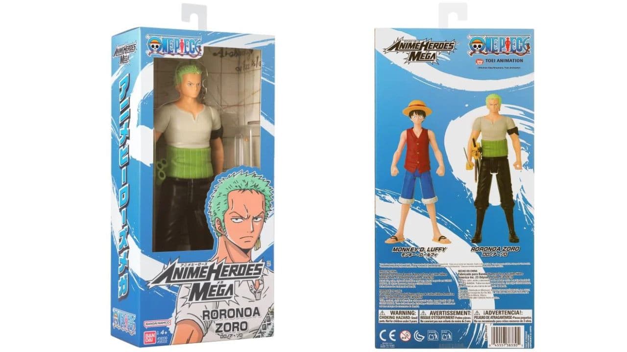 Figurina - One Piece Anime Heroes Mega - Roronoa Zoro, 30 cm | Bandai