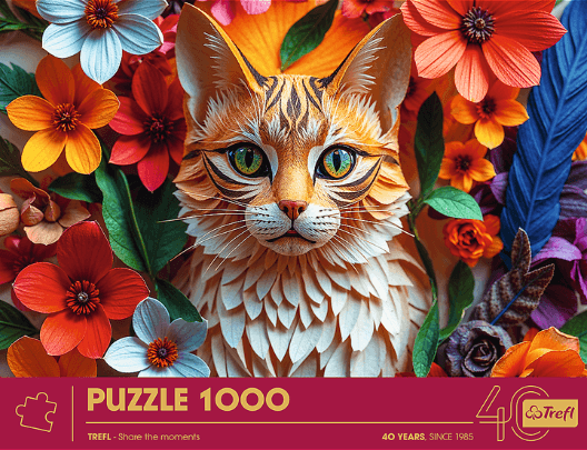 Puzzle 1000 piese - 40th Anniversary - Cat 3D Effect | Trefl