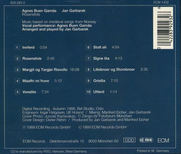 Rosensfole | Agnes Buen Garnas, Jan Garbarek