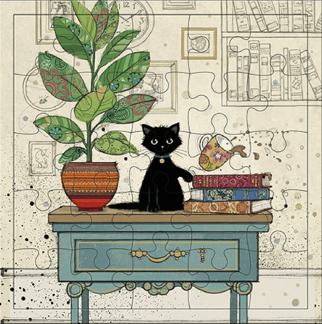 Puzzle 25 piese - Bug Art - Chaton Bureau | Kiub
