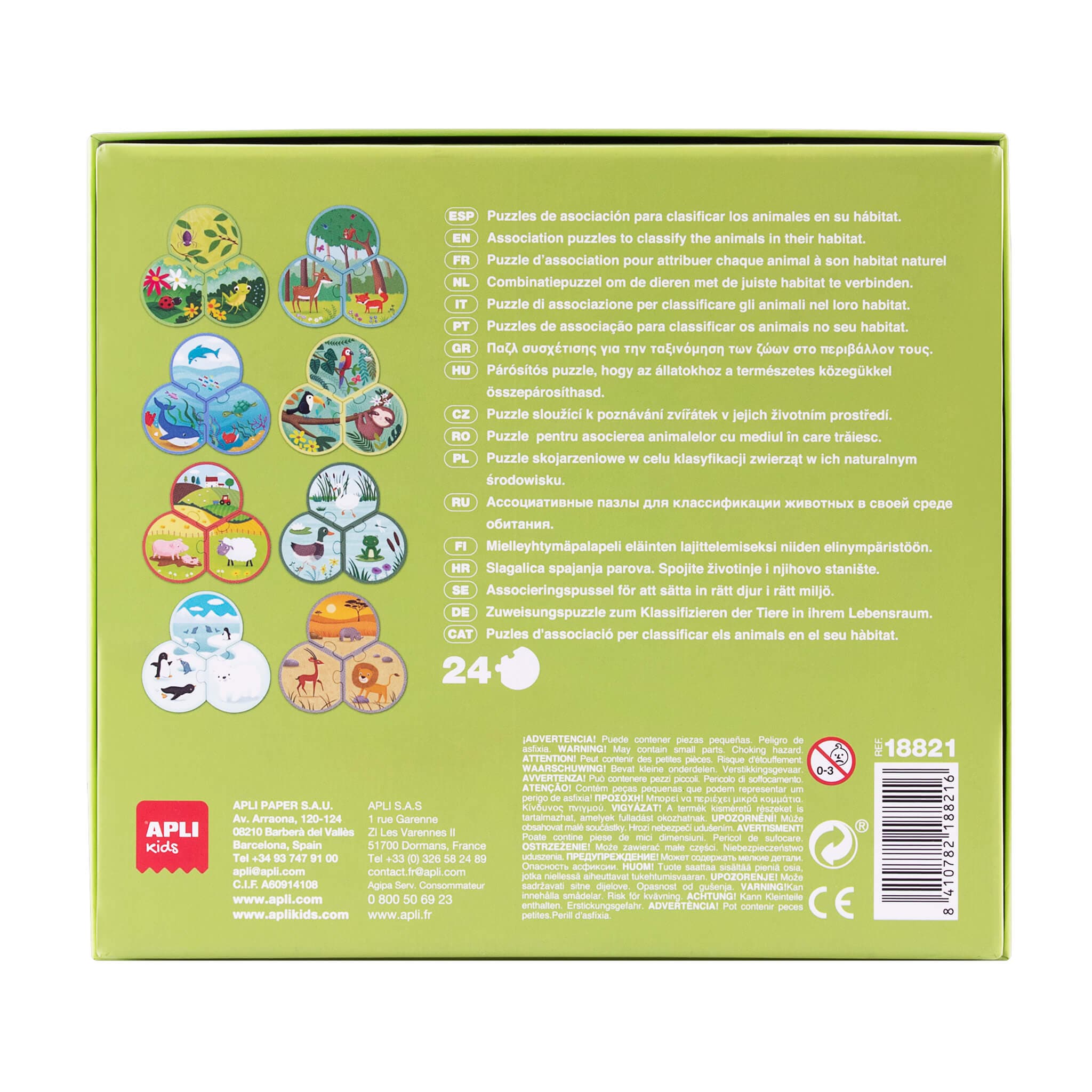 Puzzle educativ - Trio Puzzle - Animals | Apli