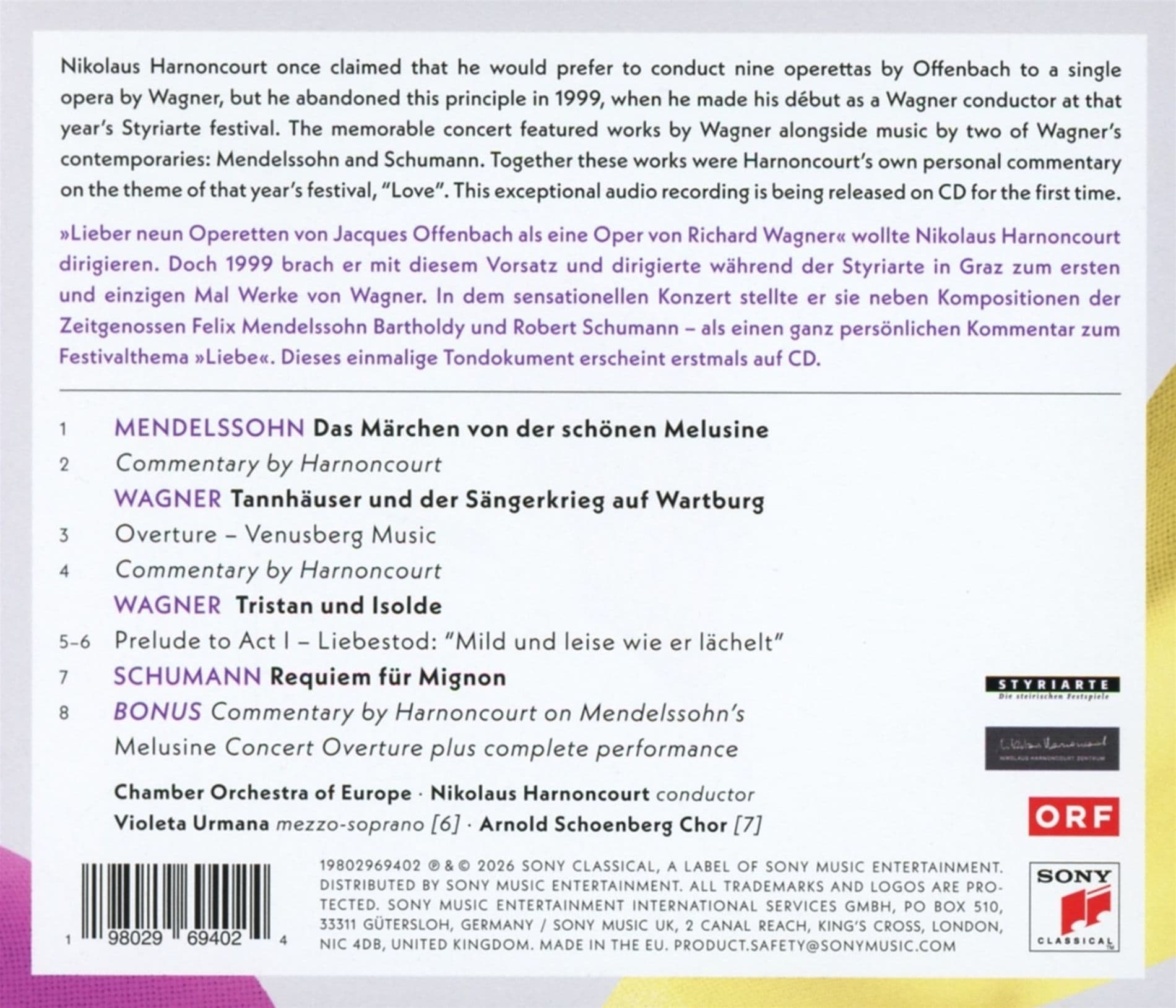 Mendelssohn / Wagner / Schumann | Nikolaus Harnoncourt, Chamber Orchestra of Europe