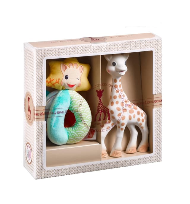 Set cadou zornaitoare si jucarie dentitie - Sophie la girafe - Sophiesticated, The Early Learning Set | Vulli