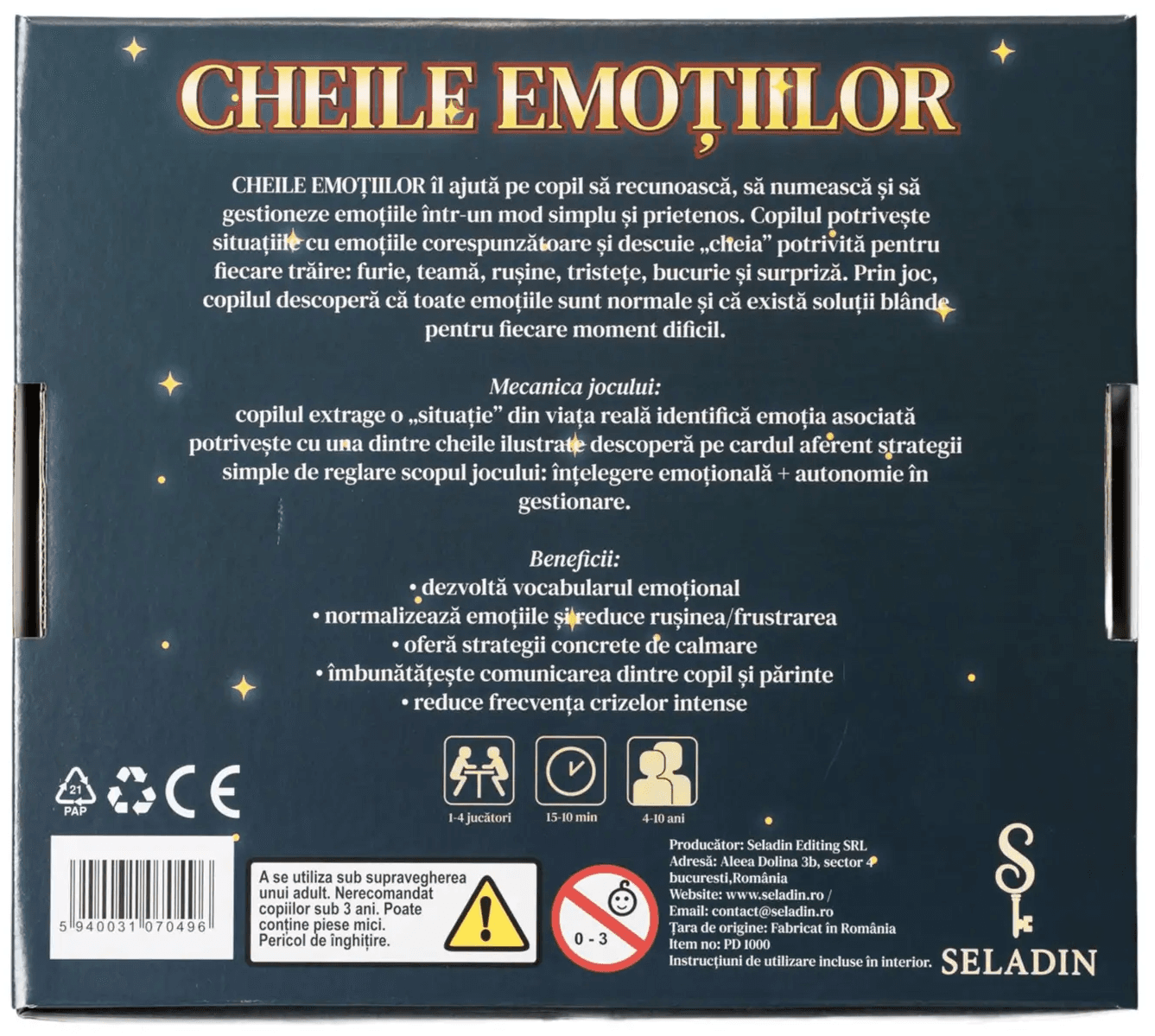 Joc educativ - Cheile emotiilor | Seladin
