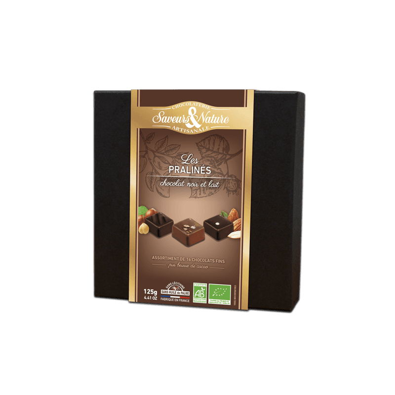 Praline - Les Praline-Coffret de 16 chocolats noirs et lait | Saveurs et Nature