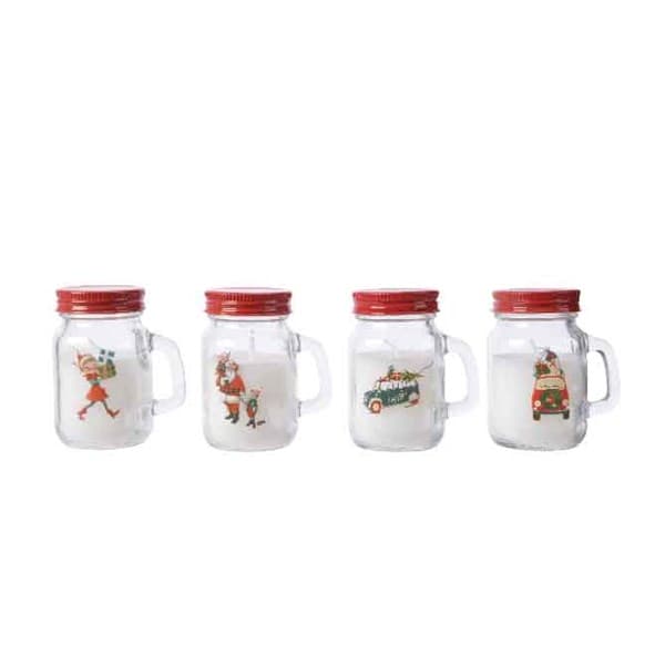 Lumanare decorativa - Wax in Glass Jar with Car Design - mai multe modele | Kaemingk