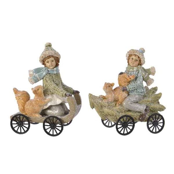 Figurina decorativa - Poly Winter Child - Green and Colours - mai multe modele | Kaemingk