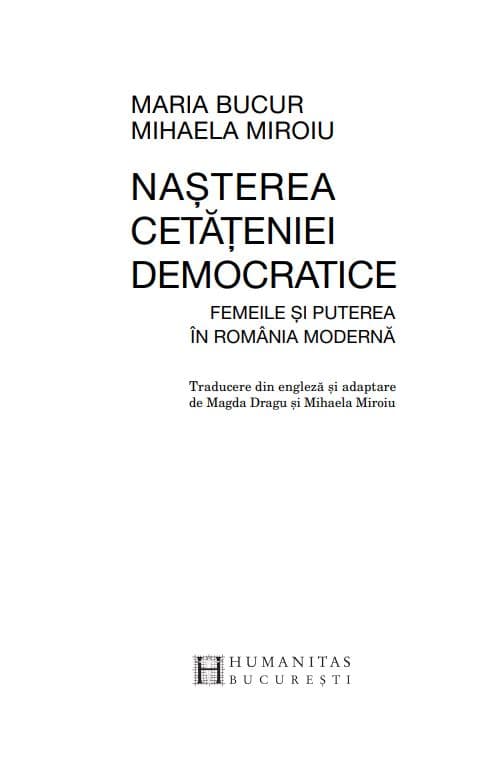 Nasterea cetateniei democratice | Mihaela Miroiu, Maria Bucur