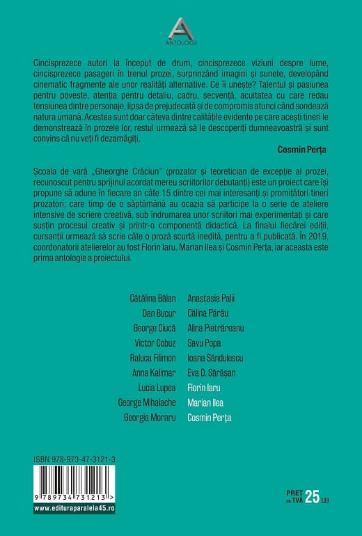 Pasageri. Antologia de proza scurta a Scolii de vara Gheorghe Craciun | Cosmin Perta