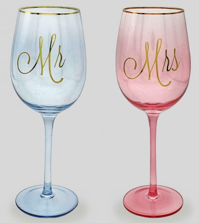 Set 2 pahare pentru vin - Mr. & Mrs. | Lesser & Pavey