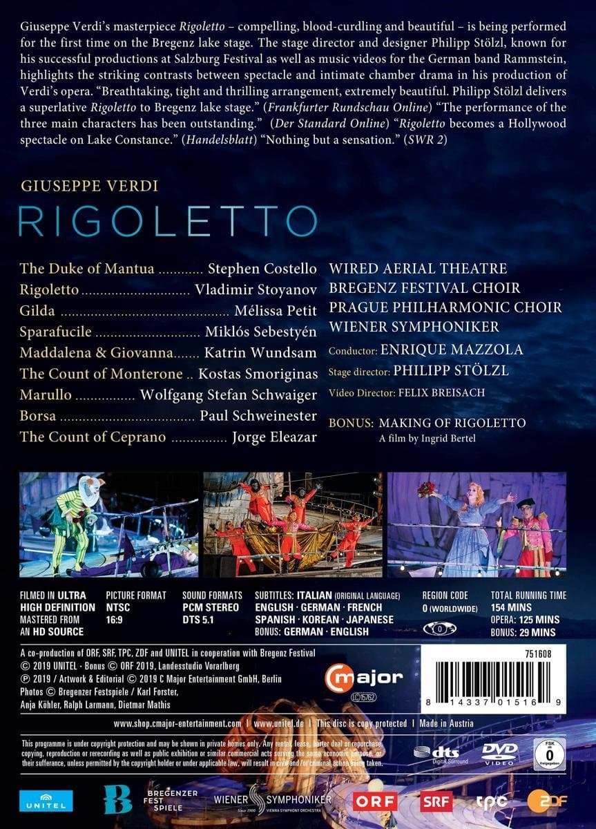 Rigoletto - Bregenz Festival - DVD | Giuseppe Verdi, Stephen Costello, Vladimir Stoyanov, Melissa Petit, Prague Philharmonic Choir