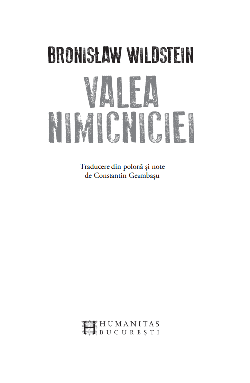 Valea nimicniciei | Bronisław Wildstein