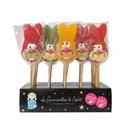 Acadea in forma de iepuras (zahar prelucrat termic) / sucette lapin (sucre cuit) | Les Gourmandises de Sophie