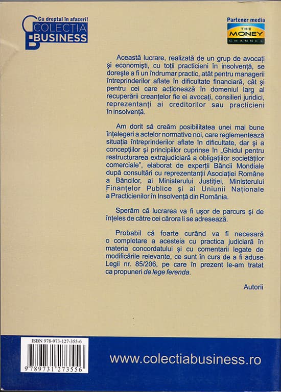 Procedurile de preventie a insolventei: concordatul preventiv si mandatul ad-hoc. Reorganizarea judiciara | Arin Octav Stanescu, Simona Maria Milos, Stefan Dumitru
