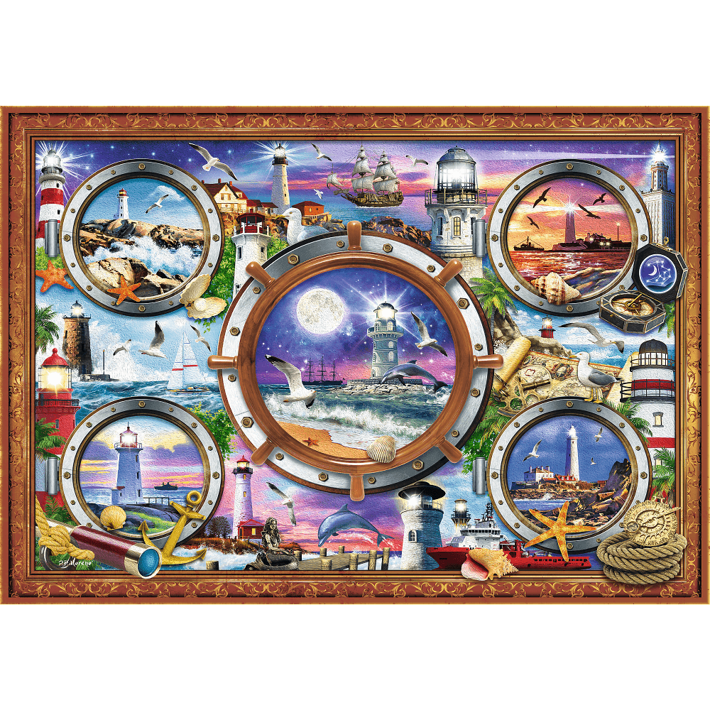 Puzzle 1000 piese - Faruri pline de culoare | Trefl