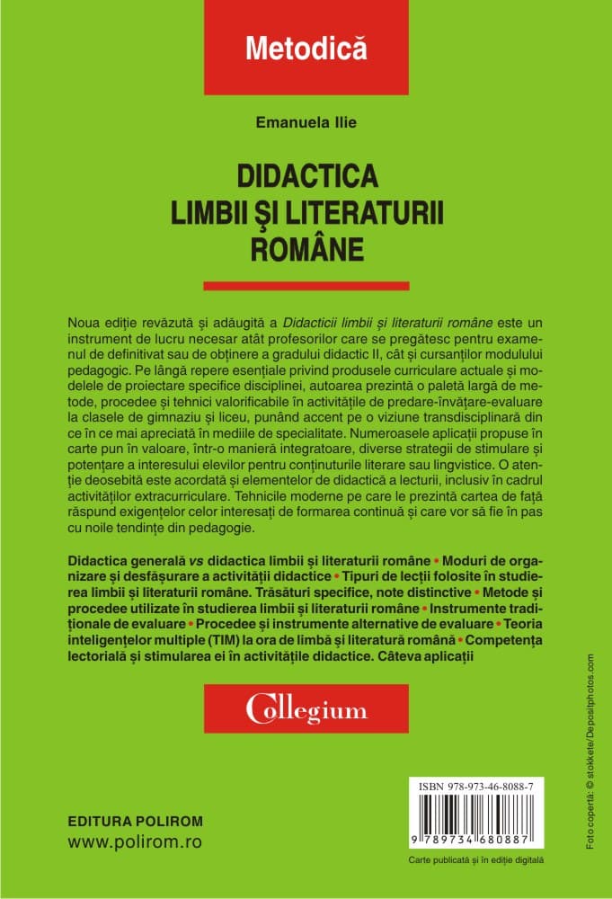 Didactica limbii si literaturii romane | Emanuela  Ilie