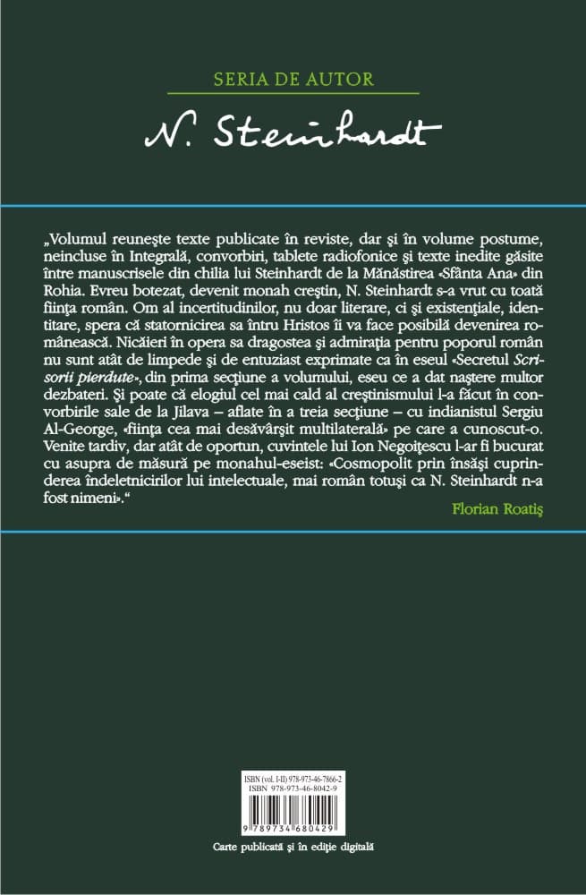 Varia. Volumul II | Nicolae Steinhardt
