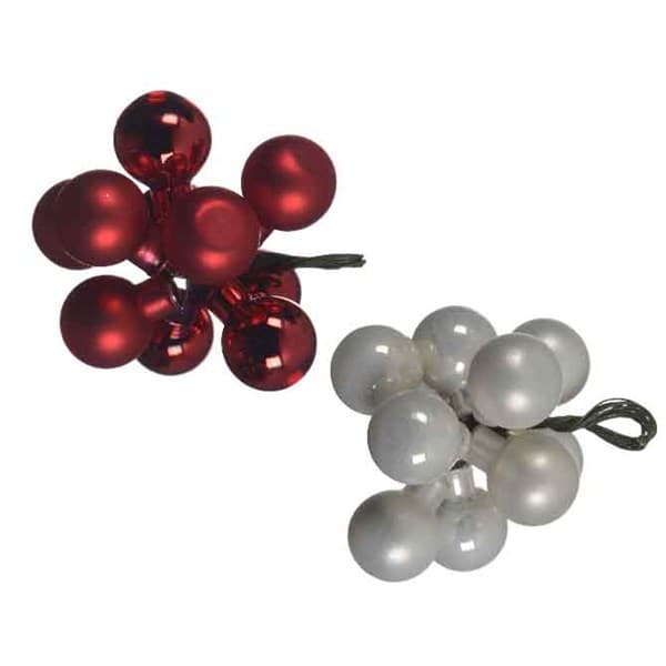 Globuri - Baubles On Wire - White, Red - mai multe culori | Kaemingk