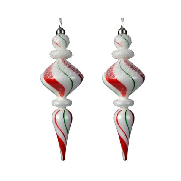 Set 2 globuri - Hanger Stripes Sugar Fin | Kaemingk