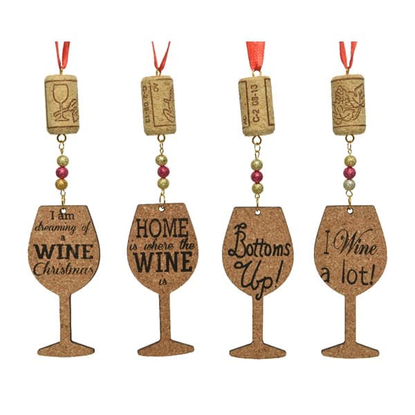 Decoratiune - Cork Wine Glass - mai multe modele | Kaemingk