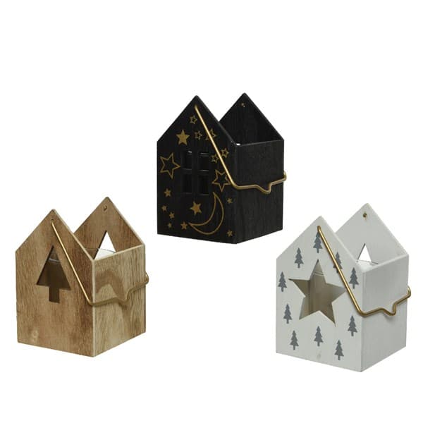 Suport lumanare - House White - Brown - Black-  mai multe modele | Kaemingk