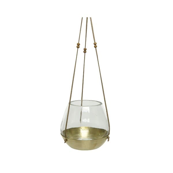 Suport pentru lumanare - Leather Hanger Wooden Beads | Kaemingk