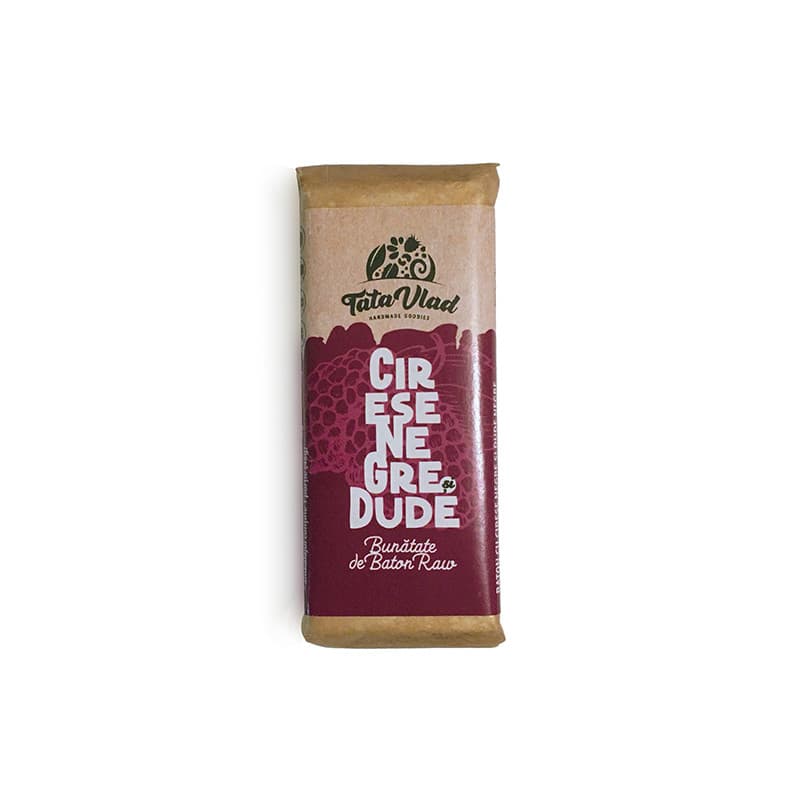 Baton raw vegan - Cirese negre si dude | Tata Vlad