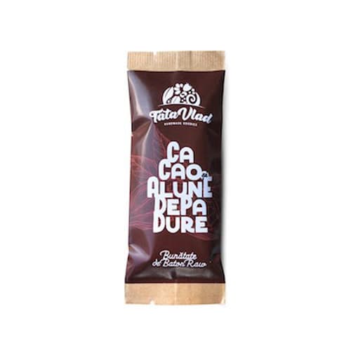 Baton raw vegan - Cacao si alune de padure | Tata Vlad