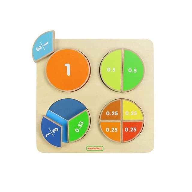 Puzzle din lemn - Fractii | Masterkidz