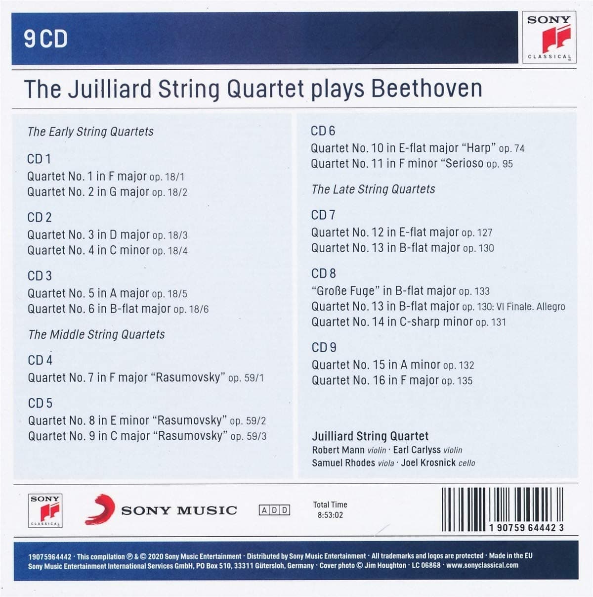Beethoven: The Complete String Quartets - The 1982 Live Recordings | Juilliard String Quartet, Robert Mann, Earl Carlyss, Samuel Rhodes, Joel Krosnick