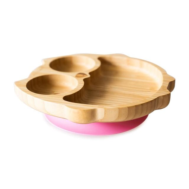 Farfurie - Bambus - Bufnita - Roz | Eco Rascals