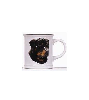 Cana cu catel rasa Rottweiler in relief