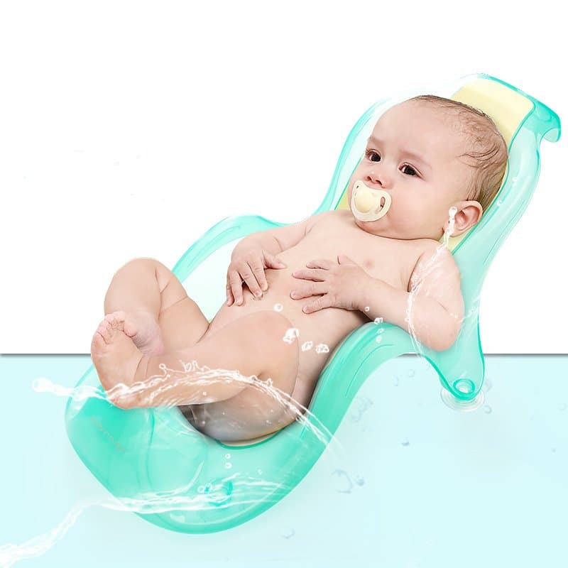 Suport anatomic pentru cadita copii Little Mom Cocoon Blue, design bionic cu inclinare de 23 de grade, fixare cu ventuze, compatibilitate universala, dimensiune 56 x 29 x 22 cm