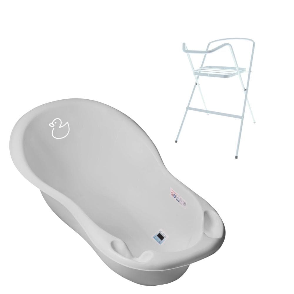 Set Cadita 86 cm cu suport metalic Duck Gri