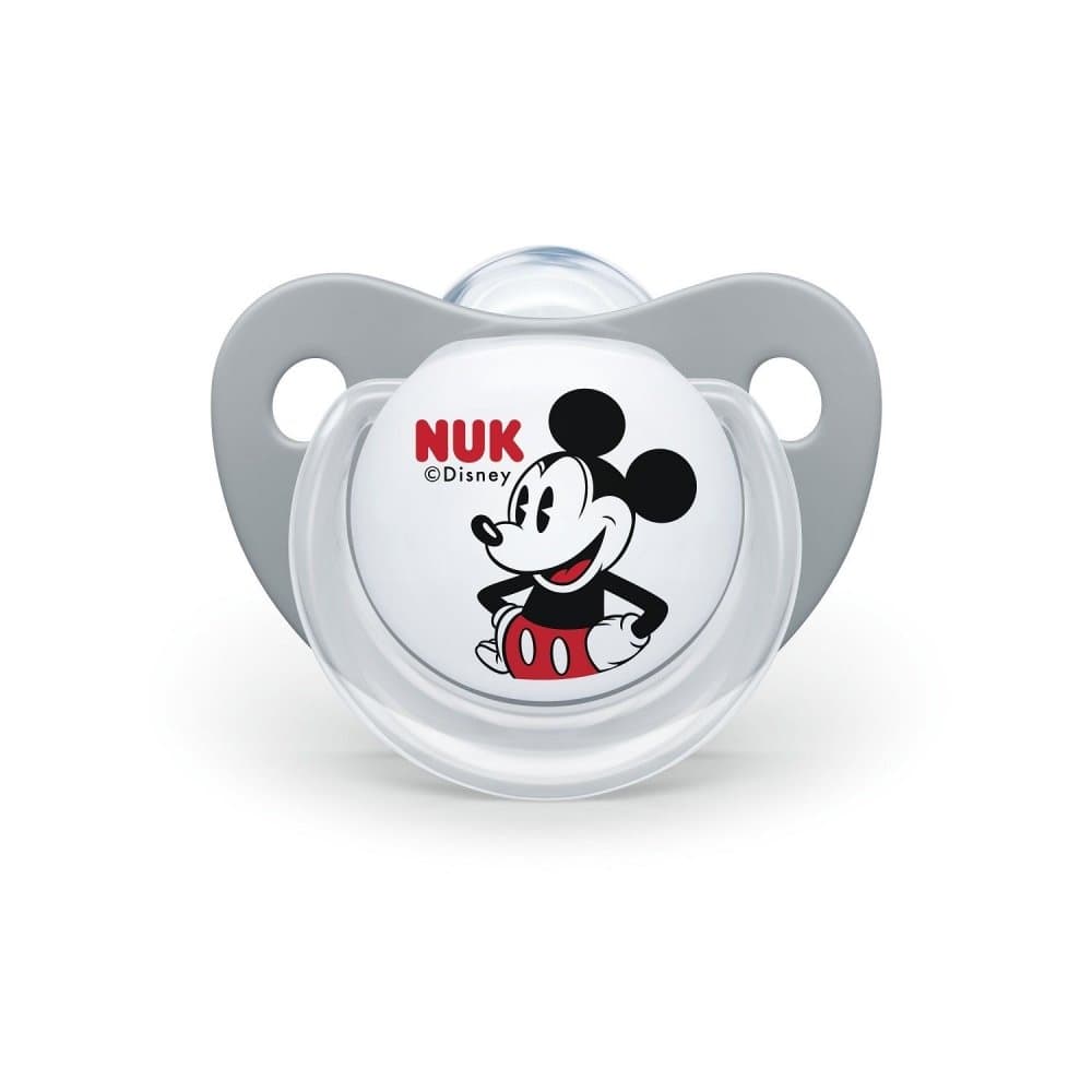 Suzeta Nuk Mickey silicon M2 gri 6-18 luni