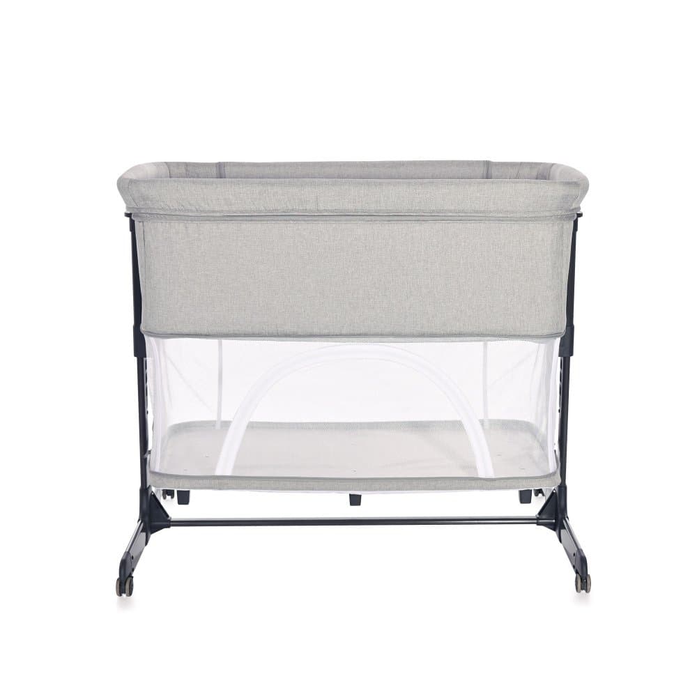 Patut Co-Sleeper Lorelli Milano Grey pliabil, cu roti blocabile, 2 picioare telescopice, laterala cu fermoar, inaltime reglabila, pozitie anti-reflux